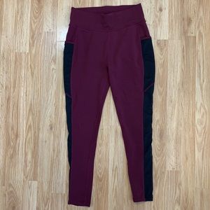 PopFit Burgandy Full Length Leggings